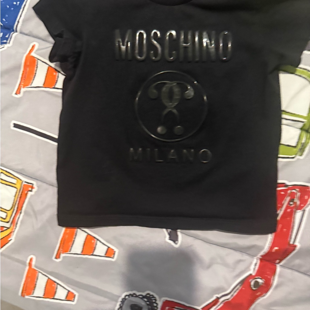 Moschino Charcoal Tee With Embossed Logo